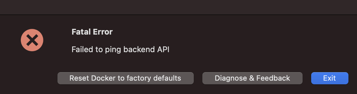 Failed to ping backend API