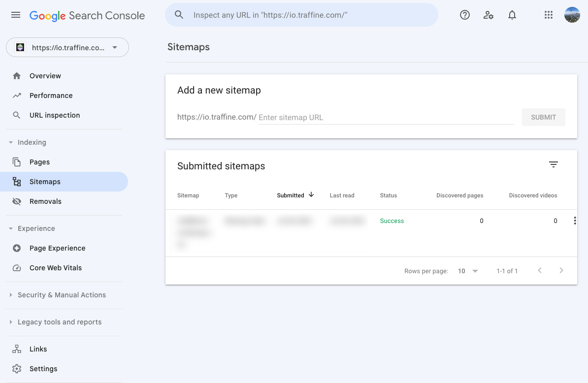 Google Search Console sitemap