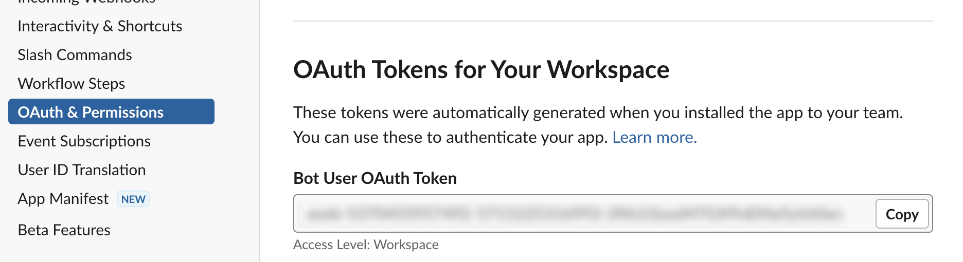 OAuth token