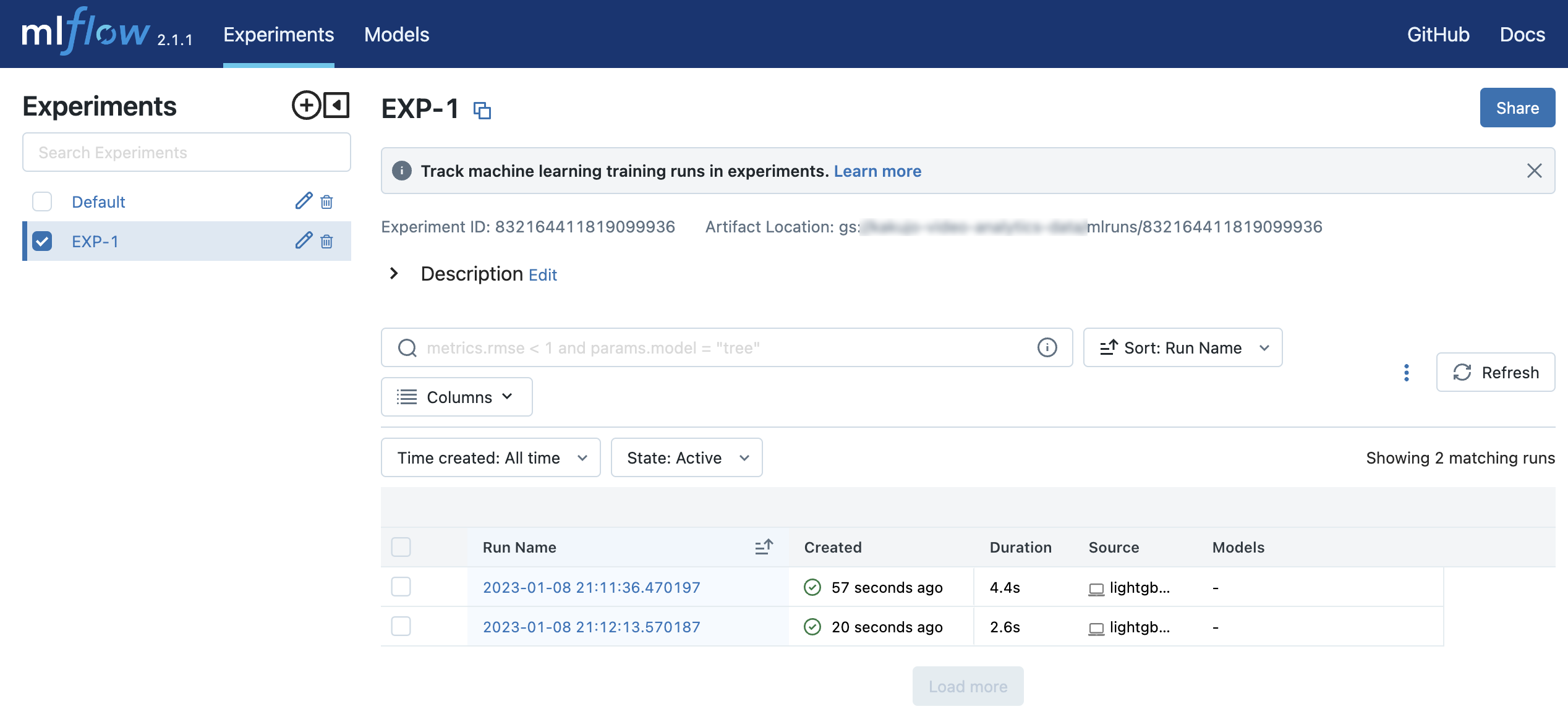 mlflow ui | 4