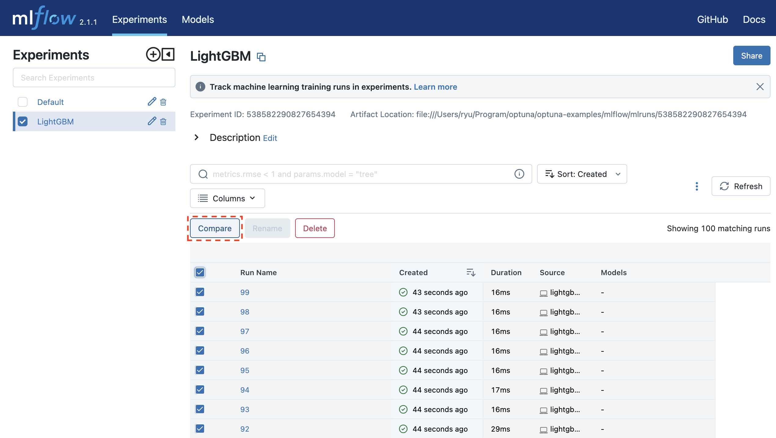 MLflow LightGBM 1