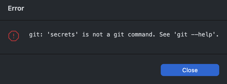 git: 'secrets' is not a git command